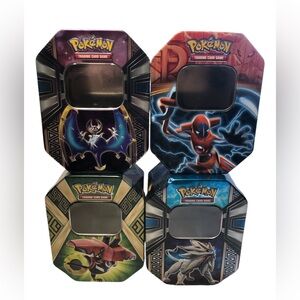 Lot Of 4 Pokémon Storage Tins Empty Gently Used Condition